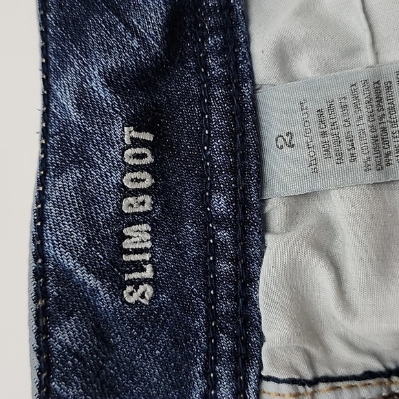 American Eagle Stretch Women's  Slim Boot Denim Faded Blue Jeans Size 2 Short - Picture 12 of 16